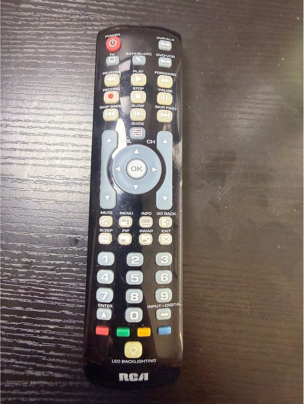 RCA RCRN04CR TV Remote Control with LED Backlighting